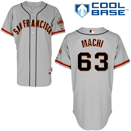 Jean Machi #63 MLB Jersey-San Francisco Giants Men's Authentic Road 1 Gray Cool Base Baseball Jersey